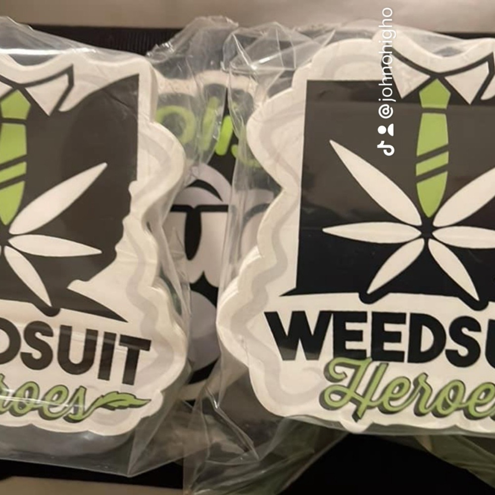 Weed Suit Hero Stickers.